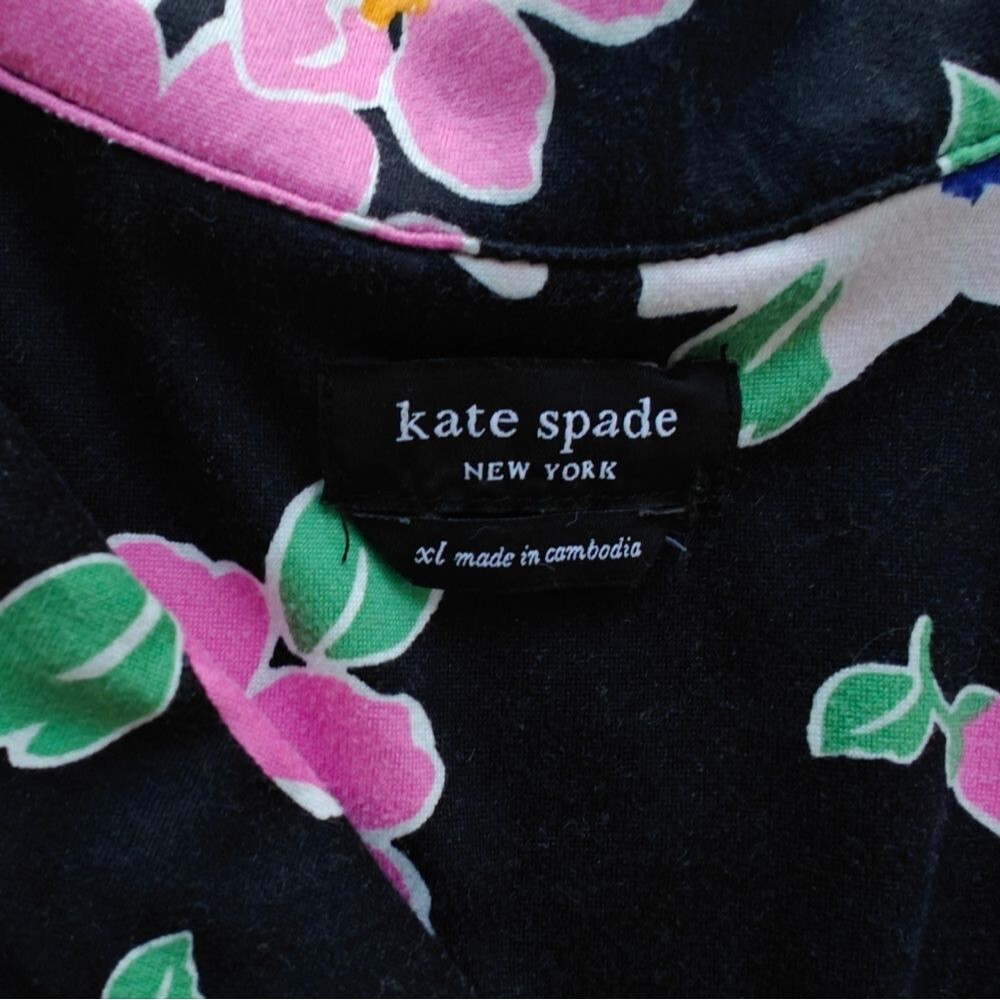 Kate Spade Floral Pajama Set Black Pink Size Large / X-Large - Picture 8 of 13
